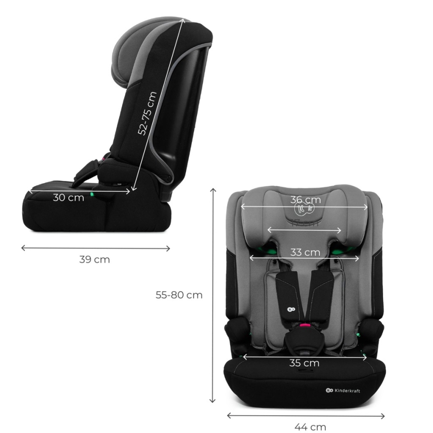 KINDERKRAFT - автокрісло I-COMFY i-Size 76-150 см сіре