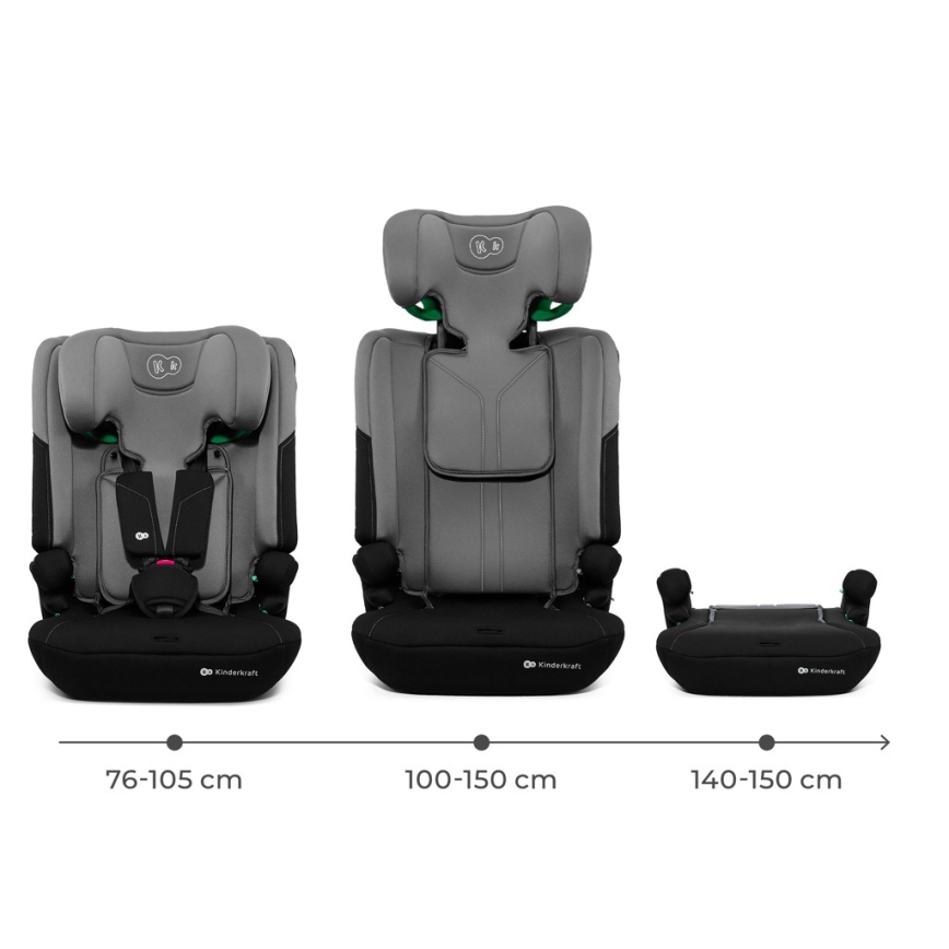 KINDERKRAFT - автокрісло I-COMFY i-Size 76-150 см сіре