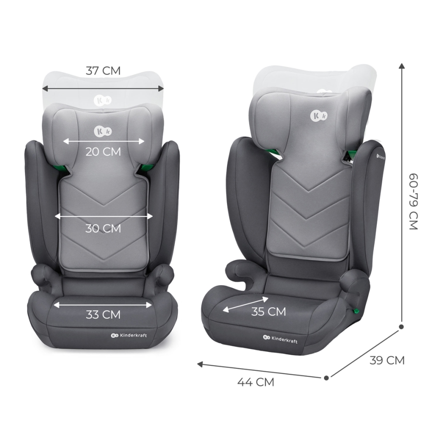KINDERKRAFT - Автокрісло I-SPARK i-Size (100-150 см) сірий