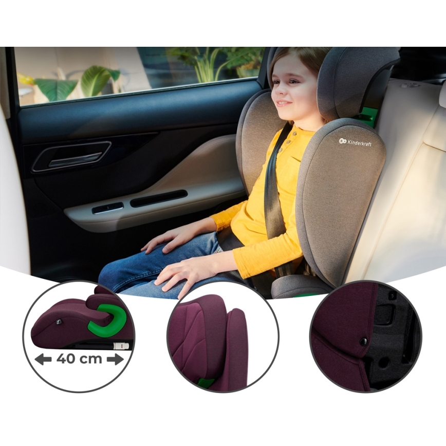 KINDERKRAFT - Автокрісло JUNIOR FIX 2 (100-150 см) Cherry pearl
