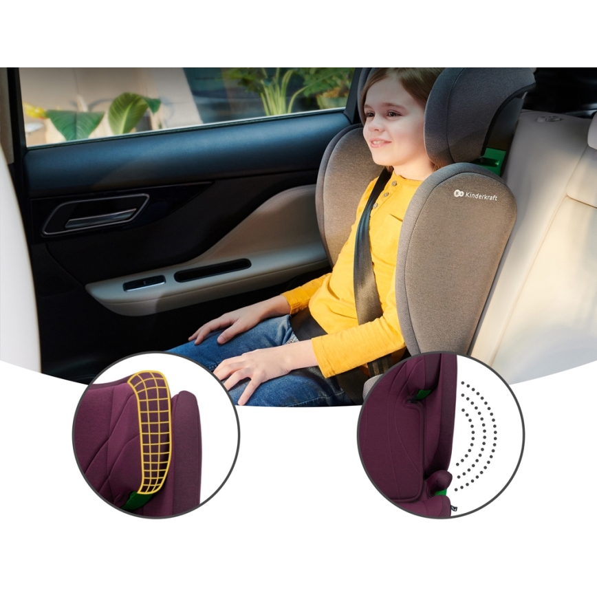 KINDERKRAFT - Автокрісло JUNIOR FIX 2 (100-150 см) Cherry pearl