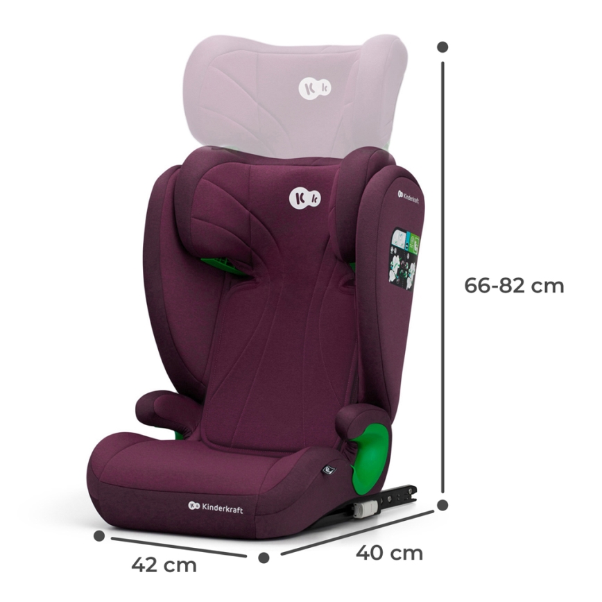 KINDERKRAFT - Автокрісло JUNIOR FIX 2 (100-150 см) Cherry pearl