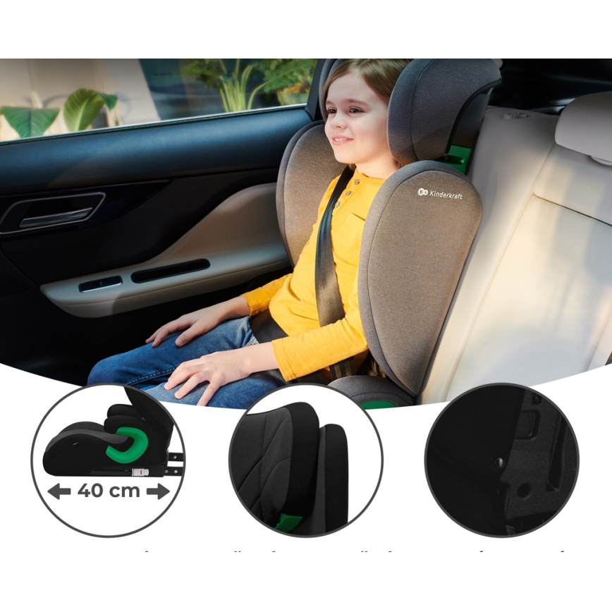 KINDERKRAFT - Автокрісло JUNIOR FIX 2 (100-150 см) Graphite black