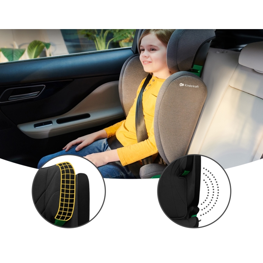 KINDERKRAFT - Автокрісло JUNIOR FIX 2 (100-150 см) Graphite black