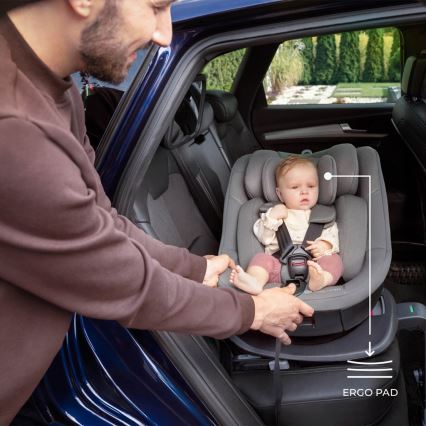 KINDERKRAFT - автокрісло з поворотною базою I-GUARD i-Size 40-105 см сіре