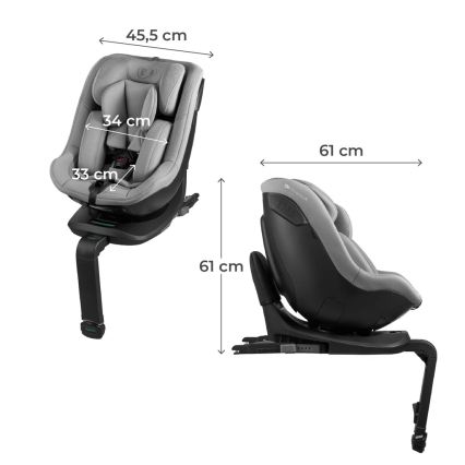 KINDERKRAFT - автокрісло з поворотною базою I-GUARD i-Size 40-105 см сіре