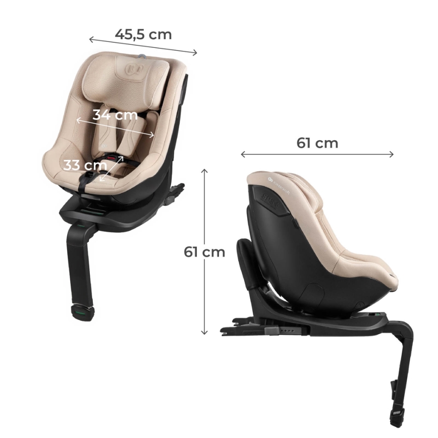 KINDERKRAFT - автокрісло з поворотною базою I-GUARD PRO i-Size 61-105 cm бежеве