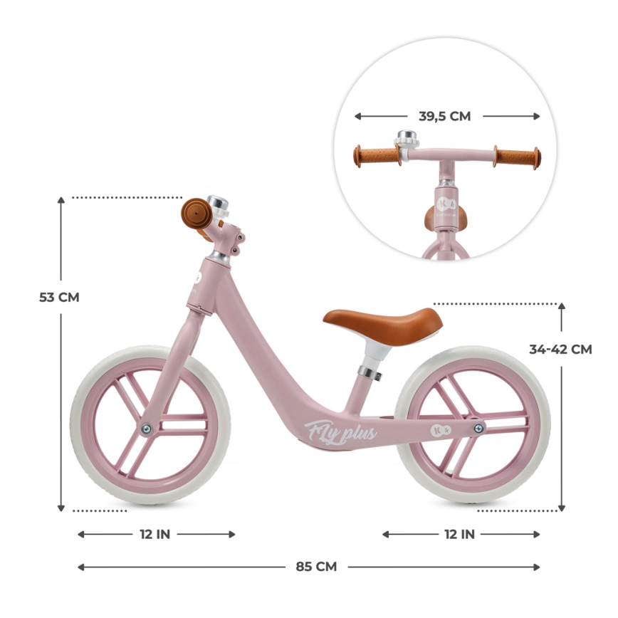KINDERKRAFT - Біговел FLY PLUS Powder pink