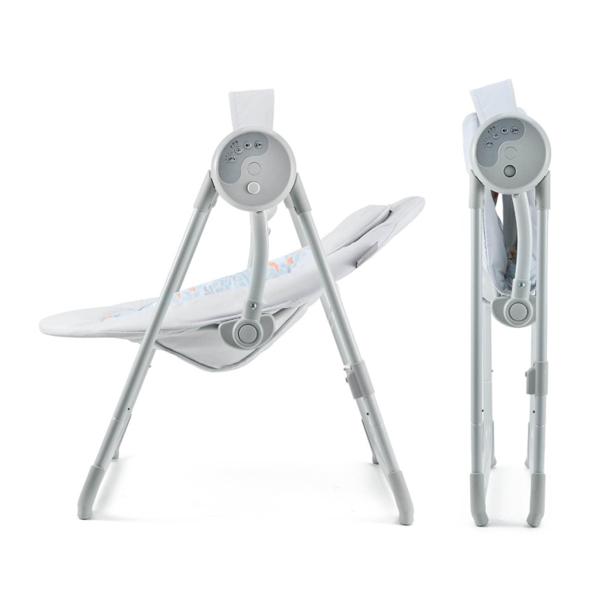 KINDERKRAFT - Детская качалка с мелодией SWINGEE серая 4xAAA/230V