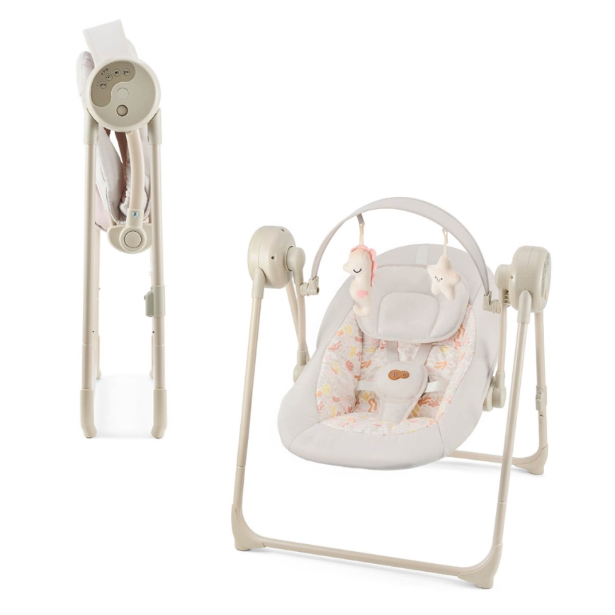 KINDERKRAFT - Детская качель с мелодией SWINGEE бежевого цвета 4xAAA/230V