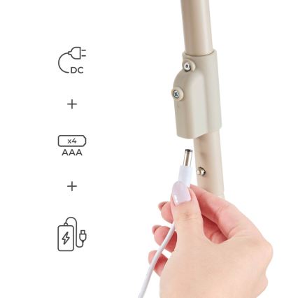 KINDERKRAFT - Детская качель с мелодией SWINGEE бежевого цвета 4xAAA/230V