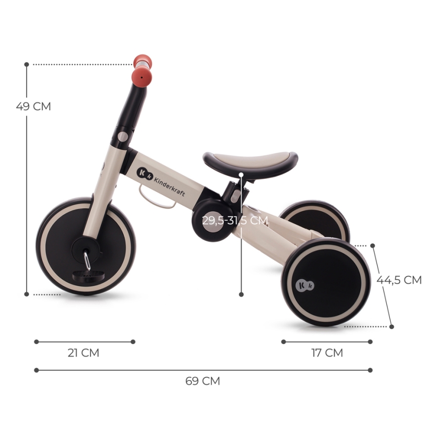 KINDERKRAFT - Детский беговел 3в1 4TRIKE серый