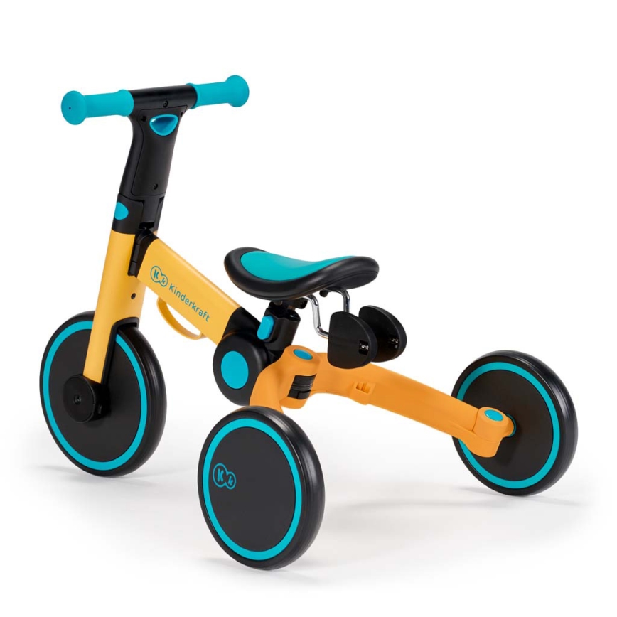 KINDERKRAFT - Детский беговел 3в1 4TRIKE желтый/бирюзовый