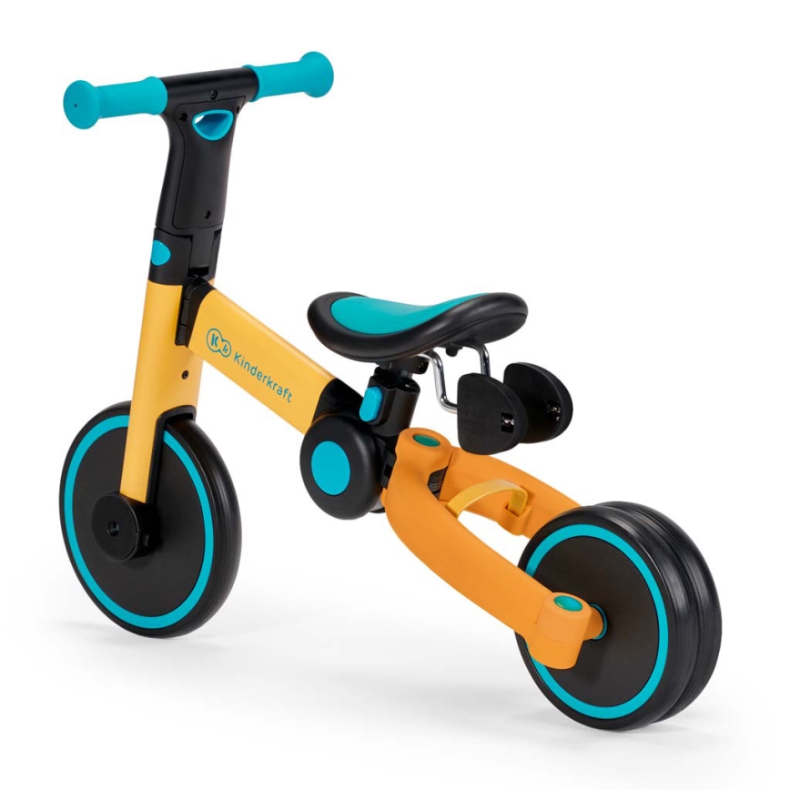 KINDERKRAFT - Детский беговел 3в1 4TRIKE желтый/бирюзовый