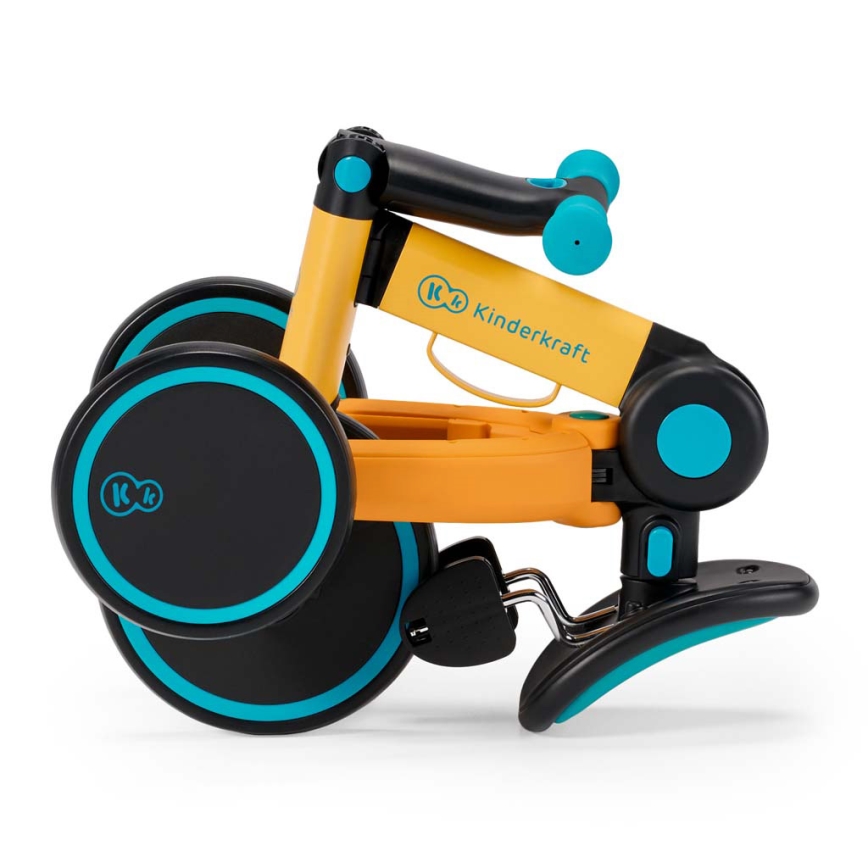 KINDERKRAFT - Детский беговел 3в1 4TRIKE желтый/бирюзовый