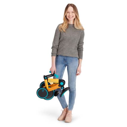 KINDERKRAFT - Детский беговел 3в1 4TRIKE желтый/бирюзовый