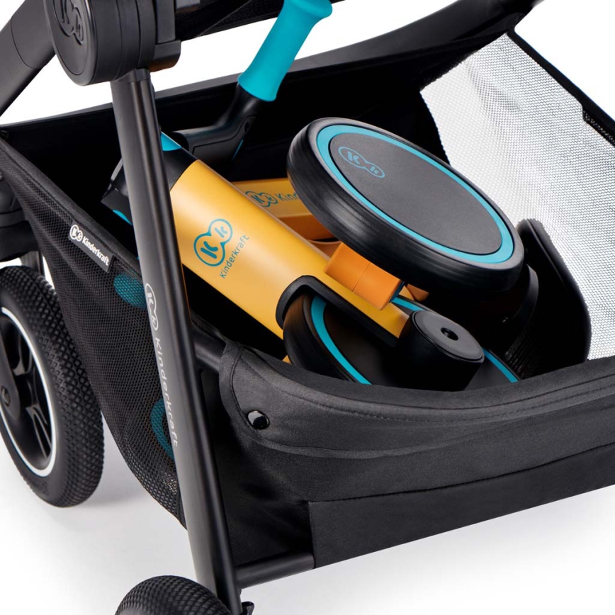 KINDERKRAFT - Детский беговел 3в1 4TRIKE желтый/бирюзовый