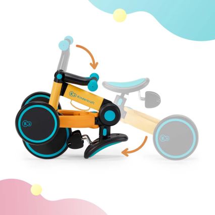 KINDERKRAFT - Детский беговел 3в1 4TRIKE желтый/бирюзовый