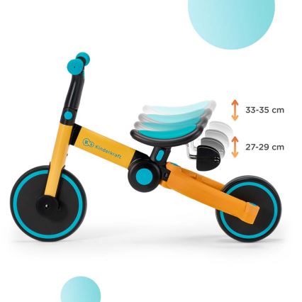 KINDERKRAFT - Детский беговел 3в1 4TRIKE желтый/бирюзовый