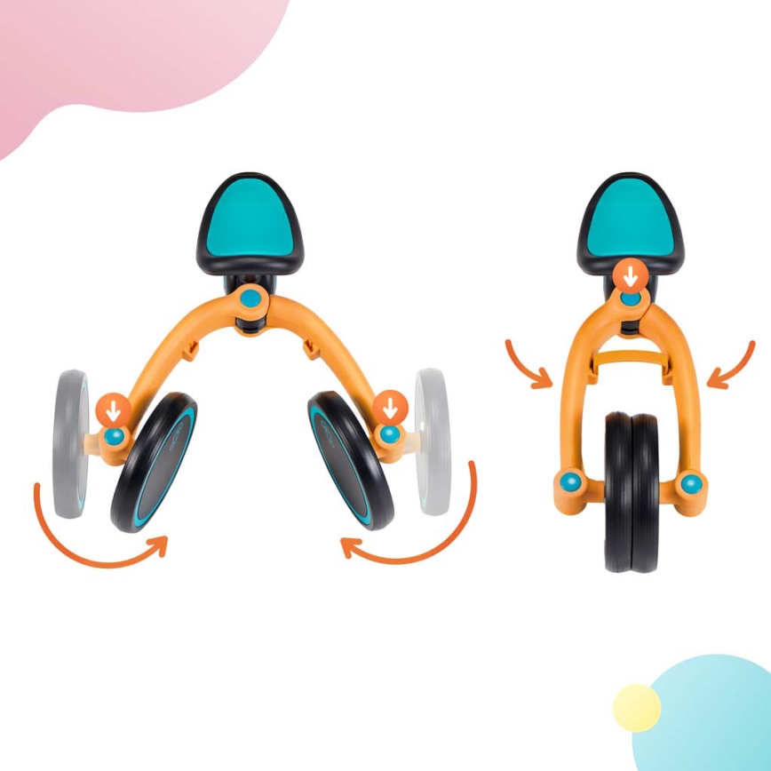 KINDERKRAFT - Детский беговел 3в1 4TRIKE желтый/бирюзовый