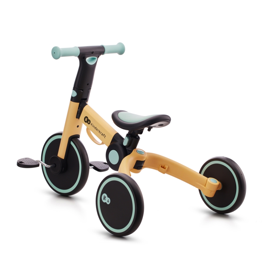 KINDERKRAFT - Детский беговел 3в1 4TRIKE желтый/мятный