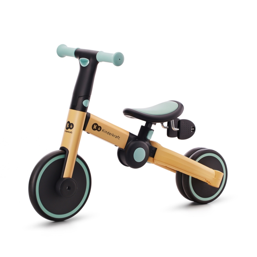 KINDERKRAFT - Детский беговел 3в1 4TRIKE желтый/мятный
