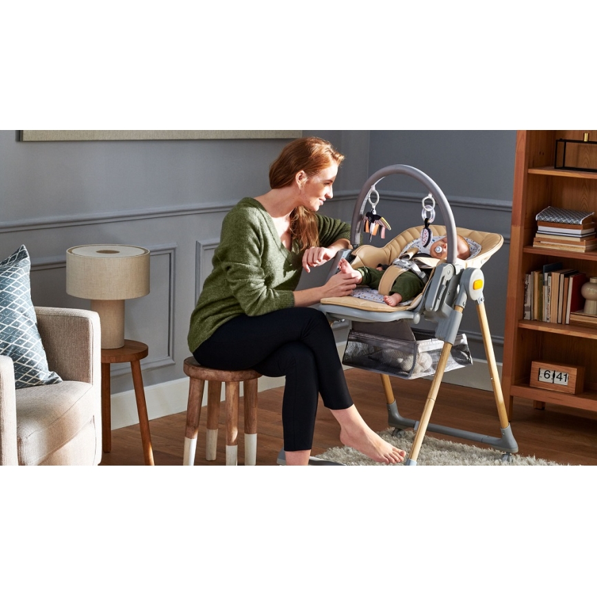 KINDERKRAFT - Детский обеденный стул 2в1 LASTREE серый