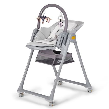 KINDERKRAFT - Детский обеденный стул 2в1 LASTREE серый