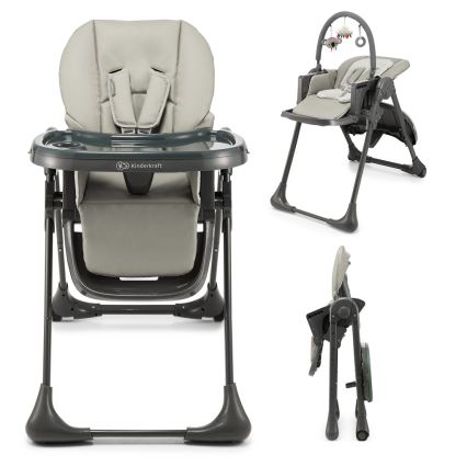 KINDERKRAFT - Детский стульчик для кормления 2 в 1 TUMMIE, серый