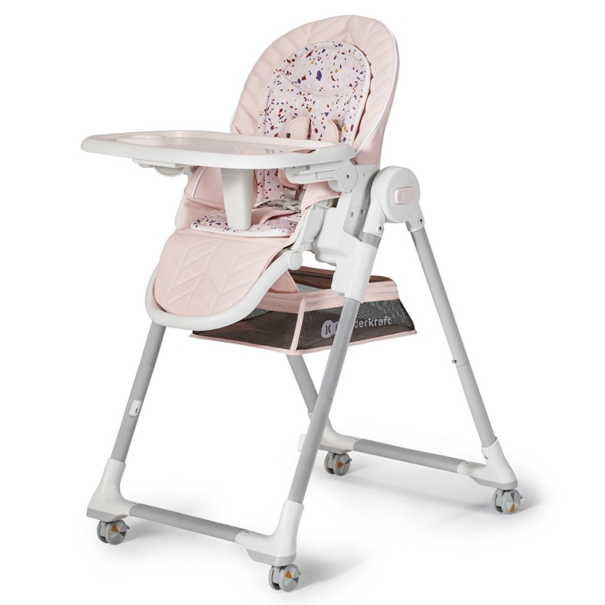 KINDERKRAFT - Детский стульчик для кормления 2в1 LASTREE розовый/белый