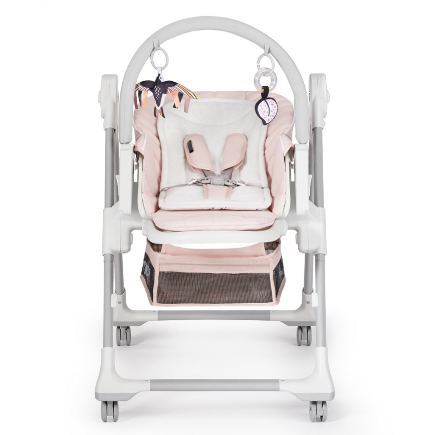 KINDERKRAFT - Детский стульчик для кормления 2в1 LASTREE розовый/белый