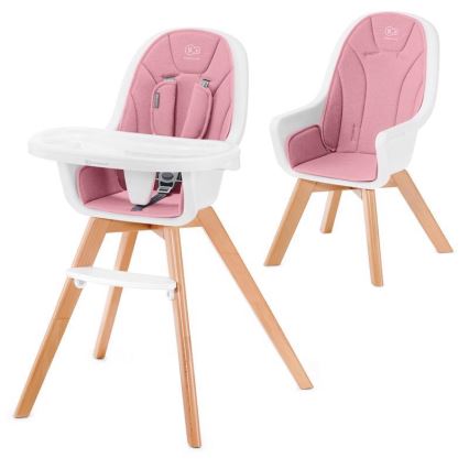 KINDERKRAFT - Детский стульчик для кормления 2в1 TIXI розовый