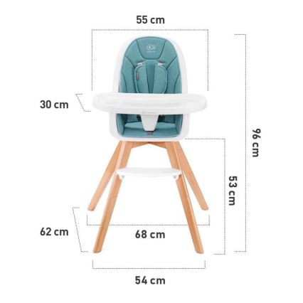 KINDERKRAFT - Детский стульчик для кормления 2в1 TIXI розовый