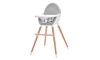 KINDERKRAFT - Детский стульчик для кормления FINI серый/белый