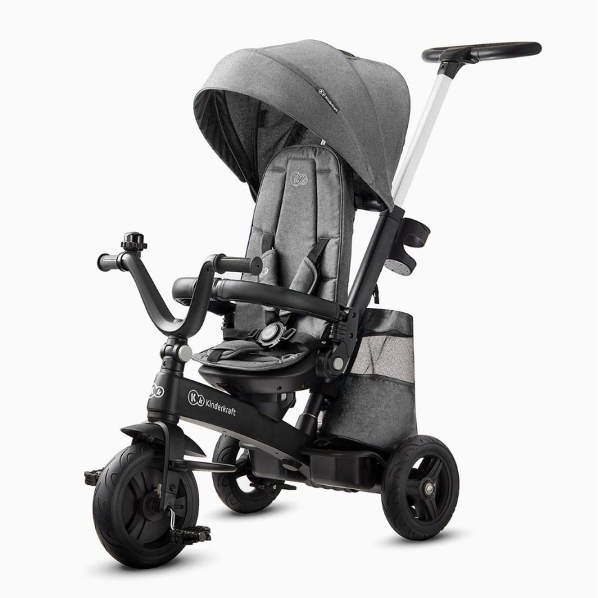 KINDERKRAFT - Детский трехколесный велосипед 5в1 EASYTWIST серый/черный