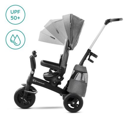 KINDERKRAFT - Детский трехколесный велосипед 5в1 EASYTWIST серый/черный