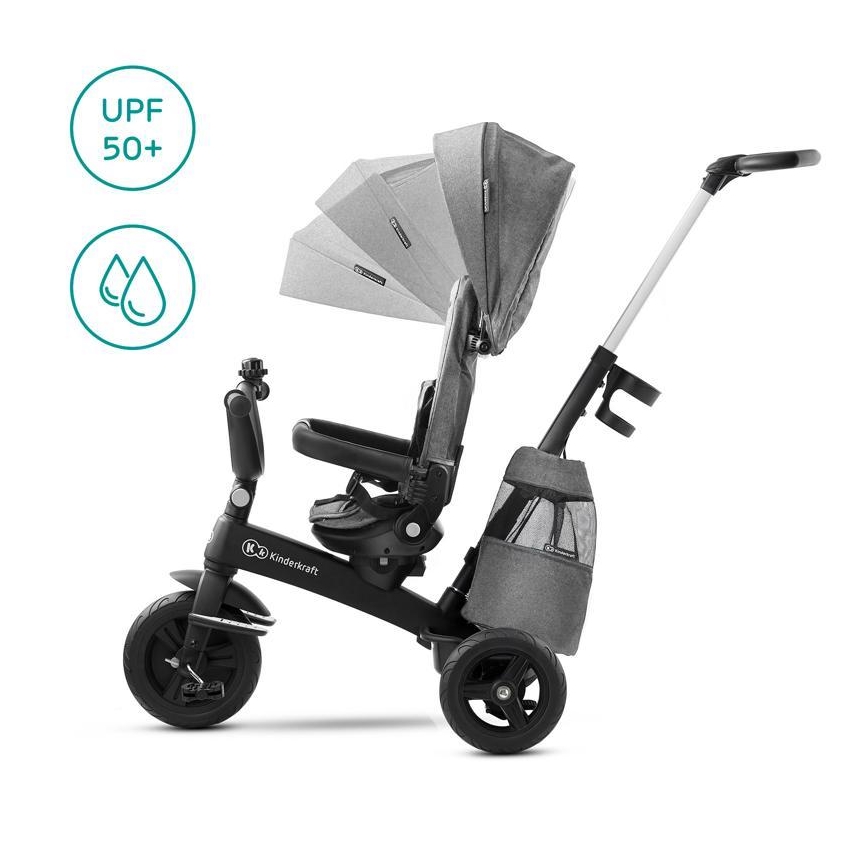 KINDERKRAFT - Детский трехколесный велосипед 5в1 EASYTWIST серый/черный