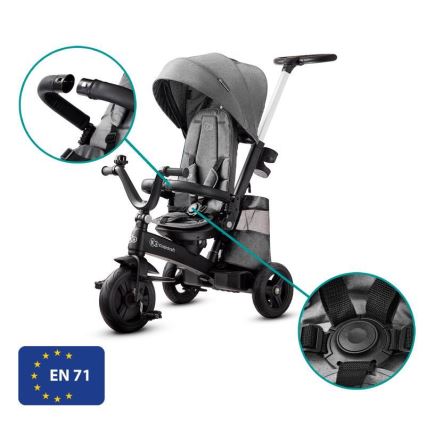 KINDERKRAFT - Детский трехколесный велосипед 5в1 EASYTWIST серый/черный