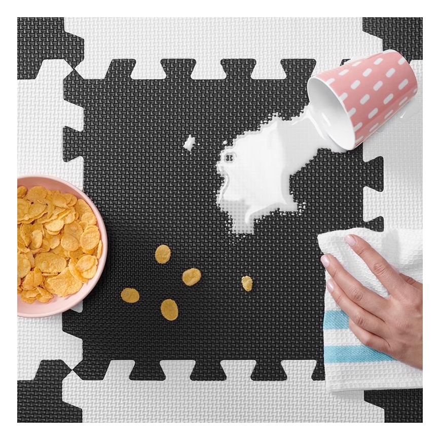KINDERKRAFT - Детский коврик-пазл LUNO 30шт. черный/белый
