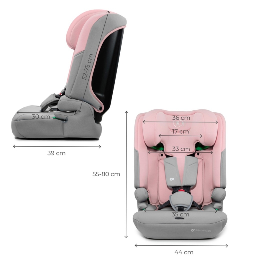 KINDERKRAFT - Детское автомобильное кресло I-COMFY i-Size 76-150 см розовое