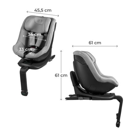 KINDERKRAFT - Детское автокресло с поворотной базой I-GUARD PRO i-Size 61-105 cm серое