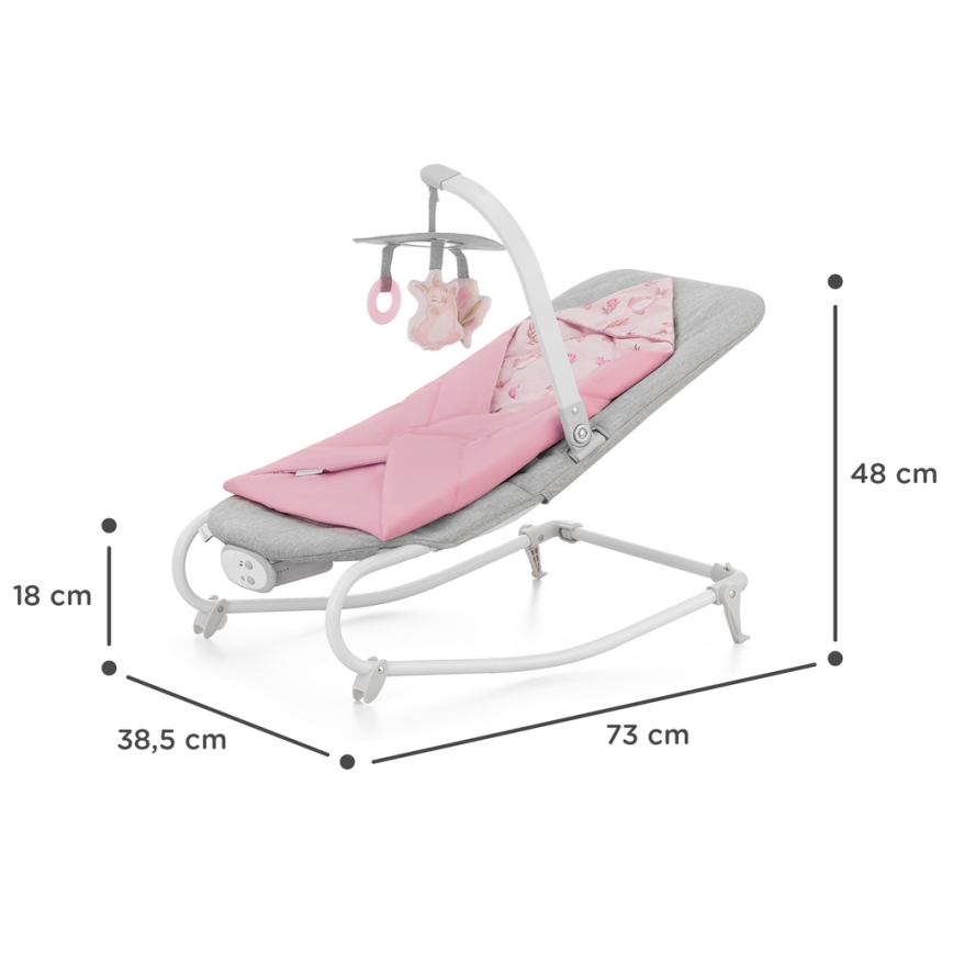 KINDERKRAFT - Детское вибрирующее кресло-качалка с мелодией FELIO 2 розовый