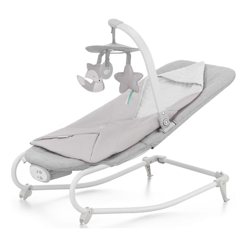 KINDERKRAFT - Детское вибрирующее кресло-качалка с мелодией FELIO 2 серый