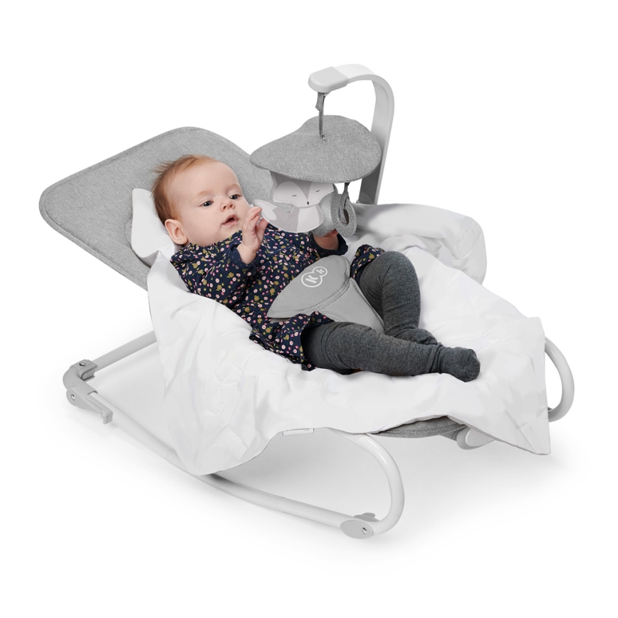 KINDERKRAFT - Детское вибрирующее кресло-качалка с мелодией FELIO 2 серый