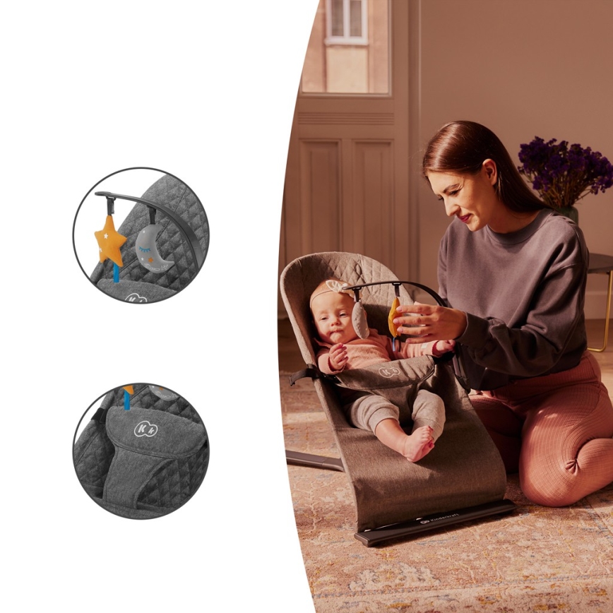 KINDERKRAFT - Детское кресло-жезлонг MIMI серый