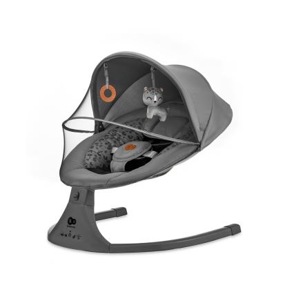 KINDERKRAFT - Детское кресло-качалка с музыкой 2в1 LUMI 4xAAA темно-серый