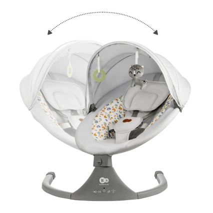 KINDERKRAFT - Детское кресло-качалка с музыкой 2в1 LUMI светло-серый