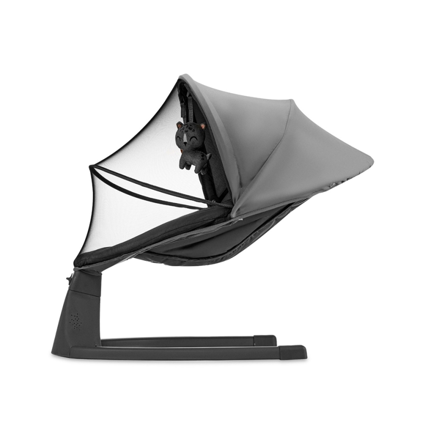 KINDERKRAFT - Детское кресло-качалка с музыкой 2в1 LUMI 4xAAA темно-серый