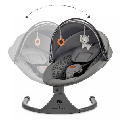 KINDERKRAFT - Детское кресло-качалка с музыкой 2в1 LUMI 4xAAA темно-серый