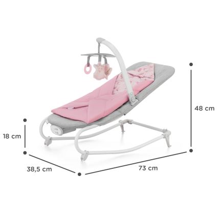 KINDERKRAFT - Дитяче вібруюче крісло-гойдалка з мелодією FELIO 2 рожевий